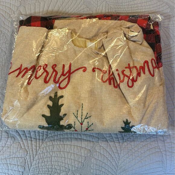 Christmas‎ Tree Skirt Red Buffalo Plaid Truck Xmas Tree Mat Holiday Decor - Picture 6 of 6